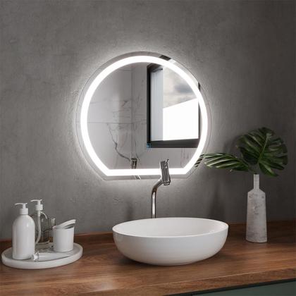 Imagem de Espelho Redondo com LED 45x50cm Touch Bivolt Moderno