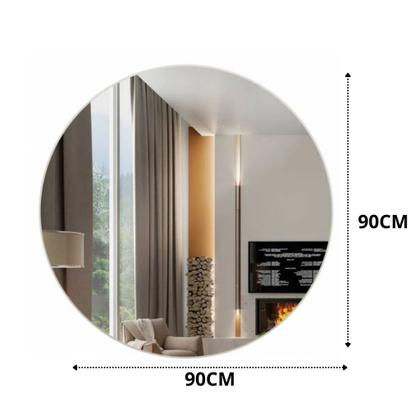 Imagem de Espelho Redondo Com Led Gigante 90Cm Círculo Portal Luz Fria Led Branco Espelho Grande para quarto C