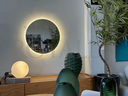 Imagem de Espelho Redondo Com Led Sem Fio 35x35cm Lapidado