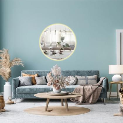 Imagem de Espelho Redondo Lapidado de 40 À 100cm Com Led