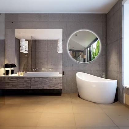 Imagem de Espelho Redondo Lapidado de 40 À 100cm Com Led