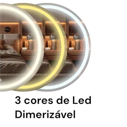 Imagem de Espelho Redondo Led 60X60 3 Temperaturas Touch