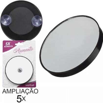 Imagem de Espelho Redondo Ventosa de Parede Aumento Zoom 5x Banheiro