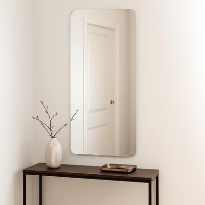 Imagem de Espelho Retangular 120x60 com Suporte para Quarto Sala Instalação Vertical Horizontal Vidro 3mm Premium