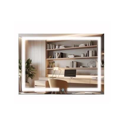 Imagem de Espelho Retangular 50cm X 70cm Iluminado Touch Screen Led 3 Cores Reduna
