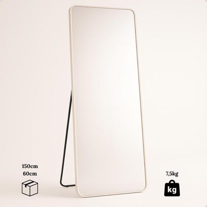 Imagem de Espelho Retangular Corpo Inteiro 150x60 Com Suporte de Chão Moldura Alumínio Quarto Sala Decorativo