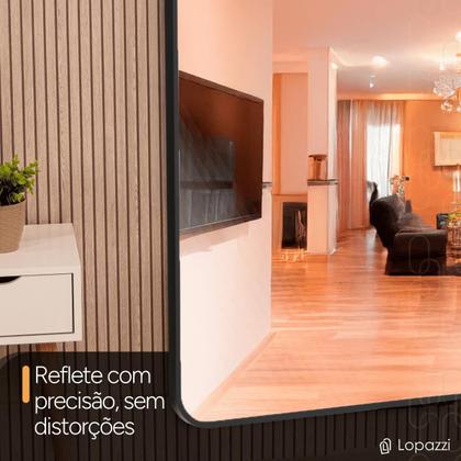 Imagem de Espelho Retangular Corpo Inteiro 150x60 Com Suporte de Chão Moldura Alumínio Quarto Sala Decorativo