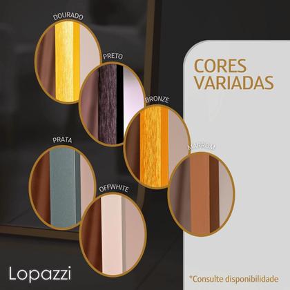 Imagem de Espelho Retangular Corpo Inteiro 150x60 Com Suporte de Chão Moldura Alumínio Quarto Sala Decorativo