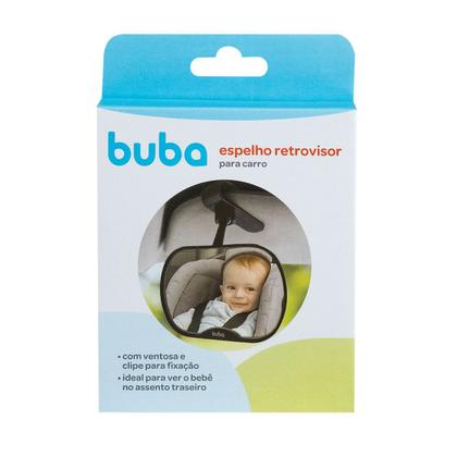 Imagem de Espelho Retangular Retrovisor Banco Traseiro Gira 360º com Clipe ou Ventosa À Prova de Quebra Buba