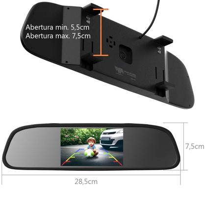 Imagem de Espelho Retrovisor Automotivo com Tela LCD 4.3 para Câmeras 