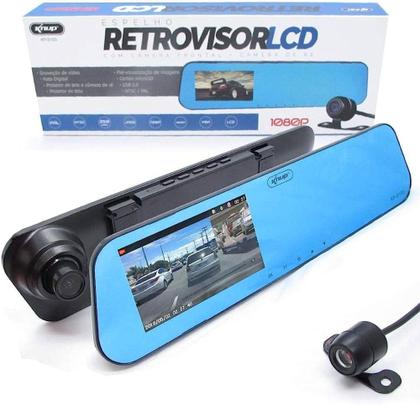 Imagem de Espelho Retrovisor Com Câmera Frontal e de Ré Visão Noturna 1080P - Knup
