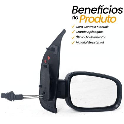 Imagem de Espelho Retrovisor Direito Lado Passageiro Fiat Uno Vivace Way Evo Sporting 2010 2011 2012 2013 2014 2014 2016 2017 2018 2019 2020 2021 4 Portas  C/c
