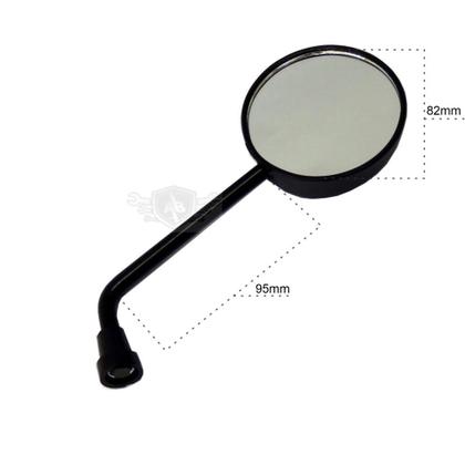Imagem de Espelho Retrovisor Esportivo Mini Redondo - Universal Preto para Motocicletas