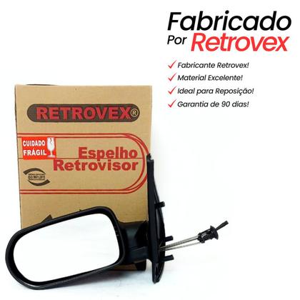 Imagem de Espelho Retrovisor Esquerdo Motorista Fiat Palio Strada Fire 2001 2002 2003 Com Controle Interno de Regulagem para 2 Portas