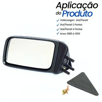 Imagem de Espelho Retrovisor Esquerdo Motorista Gol Parati Voyage G1 88 89 90 91 92 93 94 Sem Controle 