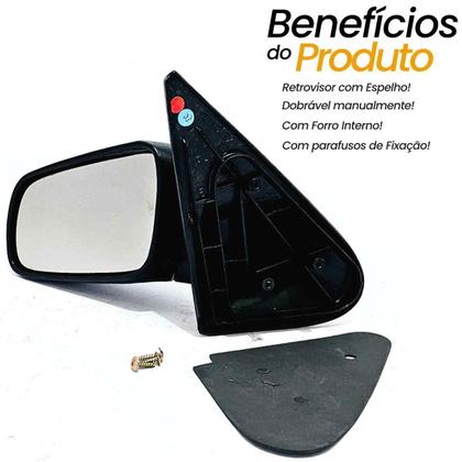 Espelho Retrovisor Esquerdo Motorista Volkswagen Gol Parati Saveiro G3 G4 1999 a 2014 Sem Controle de Regulagem Interno para Veículos 4 Portas - Retrovex Imagem de Espelho Retrovisor Esquerdo Motorista Volkswagen Gol Parati Saveiro G3 G4 1999 a 2014 Sem Controle de Regulagem Interno para Veículos 4 Portas