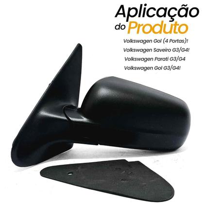 Espelho Retrovisor Esquerdo Motorista Volkswagen Gol Parati Saveiro G3 G4 1999 a 2014 Sem Controle de Regulagem Interno para Veículos 4 Portas - Retrovex Imagem de Espelho Retrovisor Esquerdo Motorista Volkswagen Gol Parati Saveiro G3 G4 1999 a 2014 Sem Controle de Regulagem Interno para Veículos 4 Portas