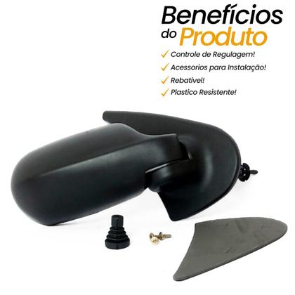 Imagem de Espelho Retrovisor Fiat Palio Fire Weekend Siena 2001 2002 2003 4 Portas Com Controle