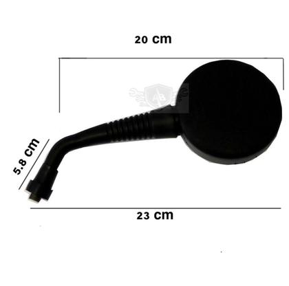 Imagem de Espelho Retrovisor Modelo Universal T/ Mini Redondo Preto Sport Emborrachado