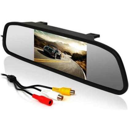 Imagem de Espelho Retrovisor Monitor Tela Lcd 4,3 Para Câmera De Ré