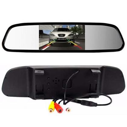 Imagem de Espelho Retrovisor Monitor Tela Lcd 4,3 Para Câmera De Ré