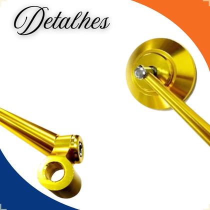 Imagem de Espelho Retrovisor Universal Redondo Para Motos Custom Dourado