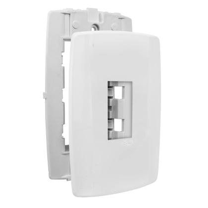 Imagem de Espelho Tomada 4x2 com 1 Interruptor Paralelo Vertical 10A 250V~ Linha Slim Ilumi (Ref.: 8022)