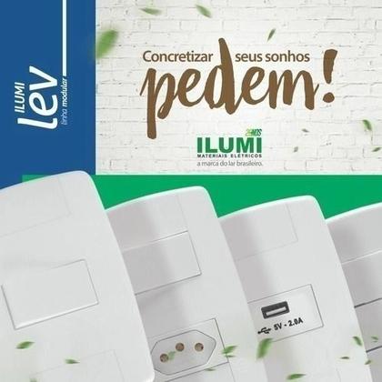 Imagem de Espelho Tomada Dupla 2P+T Interruptor Simples 10A 250V Ilumi