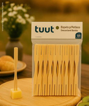Imagem de Espeto Bambu Petisco 100un Descartável Econômico Prático Festa