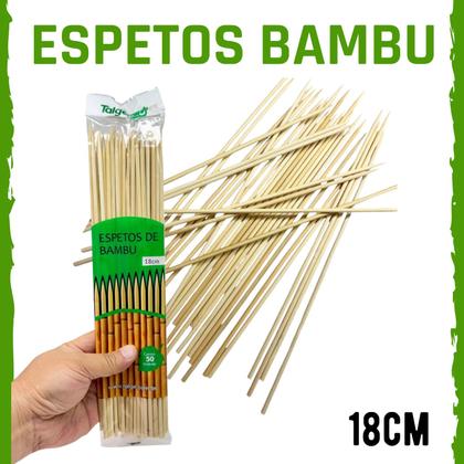 Imagem de Espeto de Bambu Para Churrasco, Doces, festa 18cm 100 unid