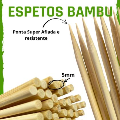 Imagem de Espeto de Bambu Para Churrasco, Doces, festa 25cm 100 unid