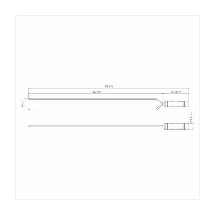 Imagem de Espeto Duplo para Churrasco Tramontina com Lamina em Aço Inox e Cabo de Madeira 85 cm