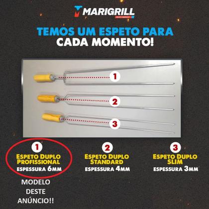 Imagem de Espeto Duplo Profissional Marivent Para Churrasqueira Churrasco