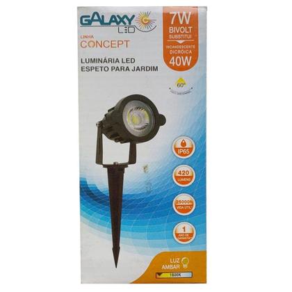 Imagem de Espeto Para Jardim Luminária Led 7w Luz Âmbar Bivolt Galaxy - Galaxy Led