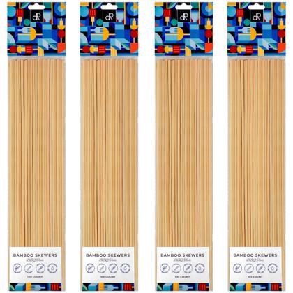Imagem de Espetos de bambu DecorRack, pacote de 12 polegadas e 400 para churrasco e grelhados