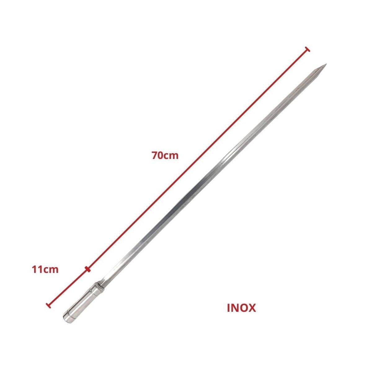 Imagem de Espetos De Inox Para Churrasco Lâmina 70cm 3 Duplo 4 Espada