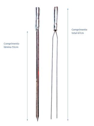 Imagem de Espetos para churrasco em inox 67cm com 6 unidades