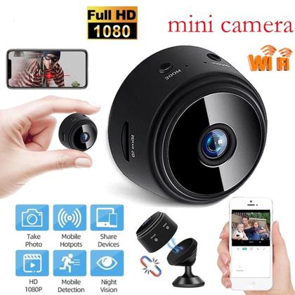 Imagem de Espiã Mini Câmera IP A9 Wifi Noturna Com Escuta Sem Fio Sensor Infravermelho Cam Wife Com Nf