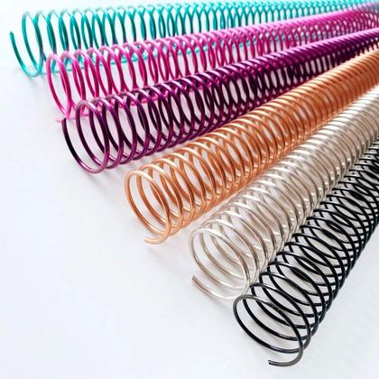 Imagem de Espiral de Metal 33mm Rose Gold 35cm para Encadernação Passo 6mm - 3 unidades