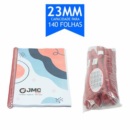 Imagem de Espiral para Encadernação Vermelho 23mm para 140 folhas 60un