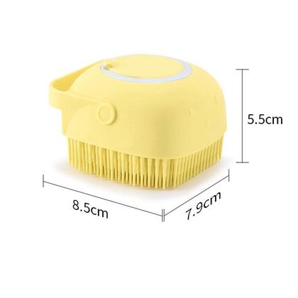 Imagem de Esponja Banho Silicone Dispense Massagem Escova Pet Shampoo