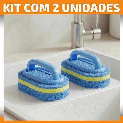 Imagem de Esponja de Cozinha com Alça Ergonômica para Lavar Louça e Panelas 14cm  Escova de Limpeza com Fibra Resistente, Secagem Rápida, Antibacteriana, Ideal