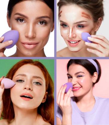 Imagem de Esponja de Maquiagem Facial Base Beauty Blender Frasco c/ 14 Peças