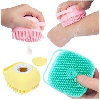 Imagem de Esponja De Silicone Para Banho Com Dispenser Shampoo / Sabonete Escova Crianças, Adultos e Pets