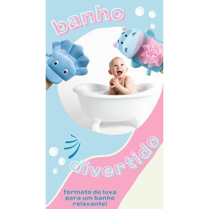 Imagem de Esponja Macia Para Banho Hipopótamo Azul Rosa Clingo