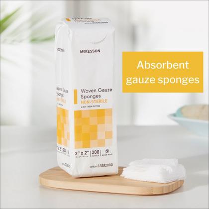 Imagem de Esponjas de gaze McKesson para tratamento de feridas, 8 camadas, 5x5 cm, 5000 ct