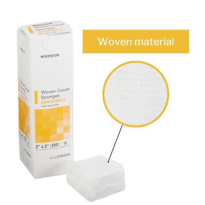 Imagem de Esponjas de gaze McKesson para tratamento de feridas, 8 camadas, 5x5 cm, 5000 ct
