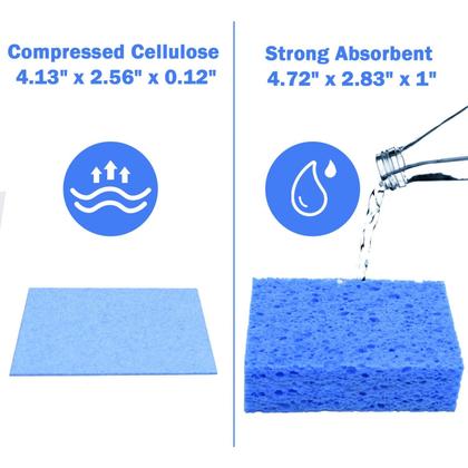 Imagem de Esponjas OleShy, pacote com 48, celulose comprimida natural de cozinha