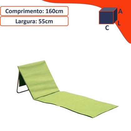 Imagem de Espreguiçadeira Ajustável Dobrável Com Alça Bolso 160x55cm - 3002 Tobee