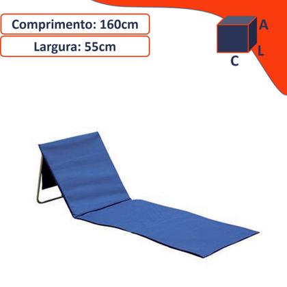 Imagem de Espreguiçadeira Ajustável Dobrável Com Alça Bolso 160x55cm - 3003 Tobee
